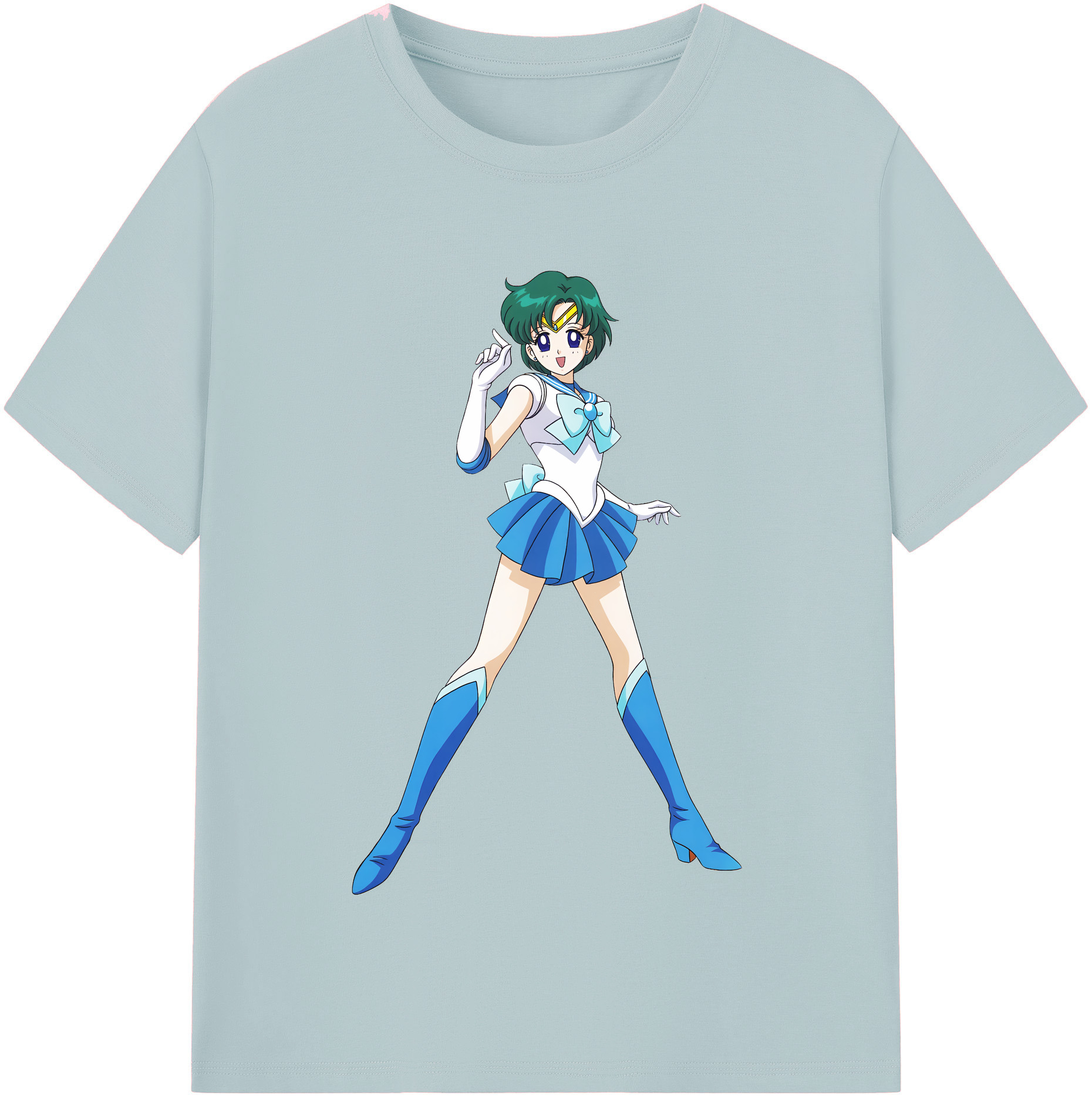 （画像用） 美少女戦士セーラームーン 海王 みちる（かいおう みちる） Sailor Moon Kaiou Michiru 綿100％半袖Tシャツ（フロントプリント）